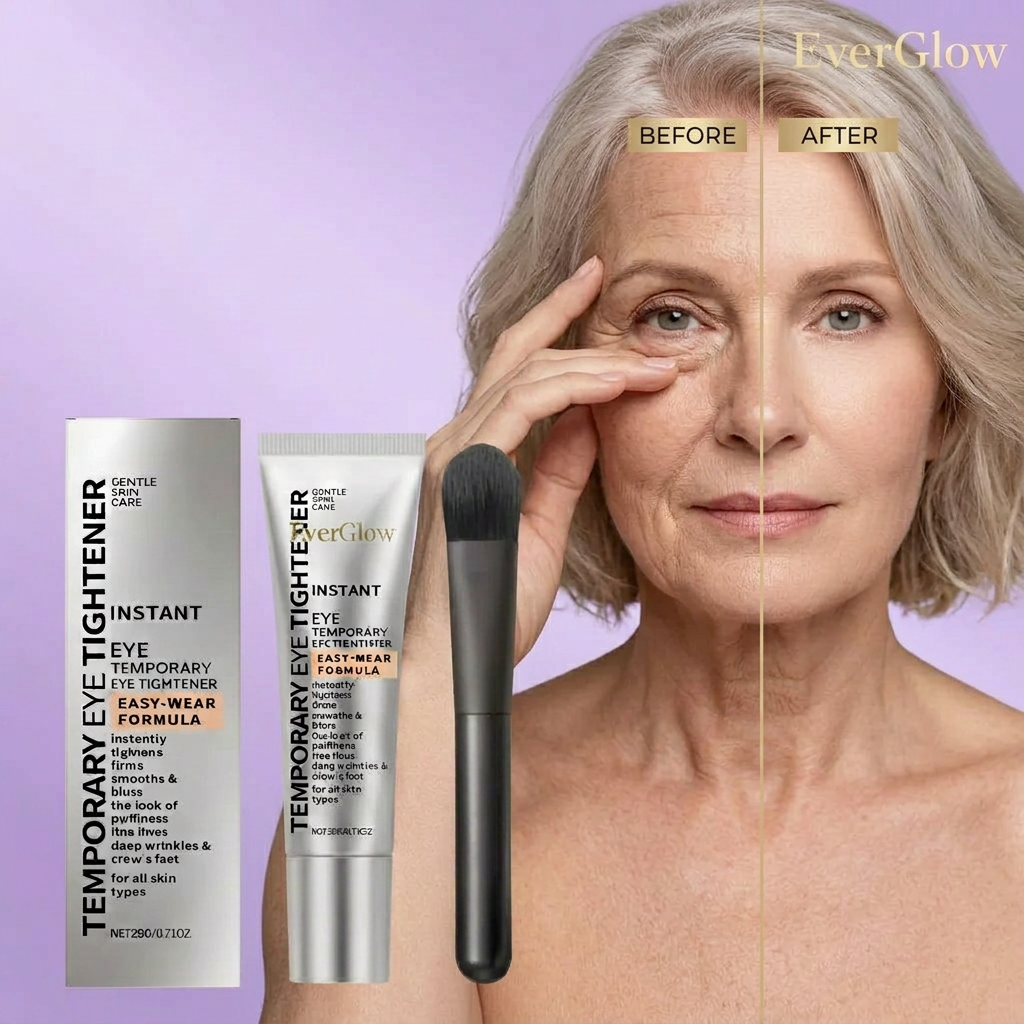 EverGlow Temporary Tightener Eye Cream Reduces Dark Circles Eye Bags Puffiness Fine Lines Anti-Aging Hyaluronic Acid Firming Eye Cream