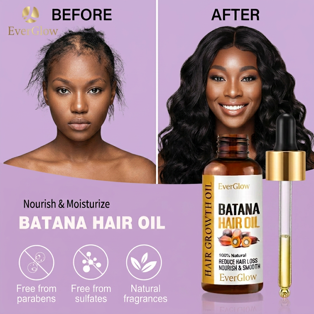EverGlow Batana Oil — Pure Hair Growth & Nourishment Treatment for Men & Women