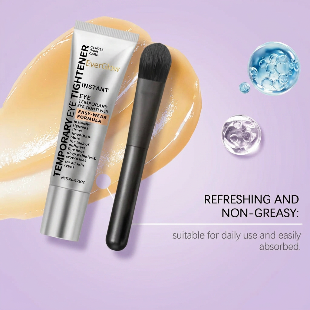 EverGlow Temporary Tightener Eye Cream Reduces Dark Circles Eye Bags Puffiness Fine Lines Anti-Aging Hyaluronic Acid Firming Eye Cream
