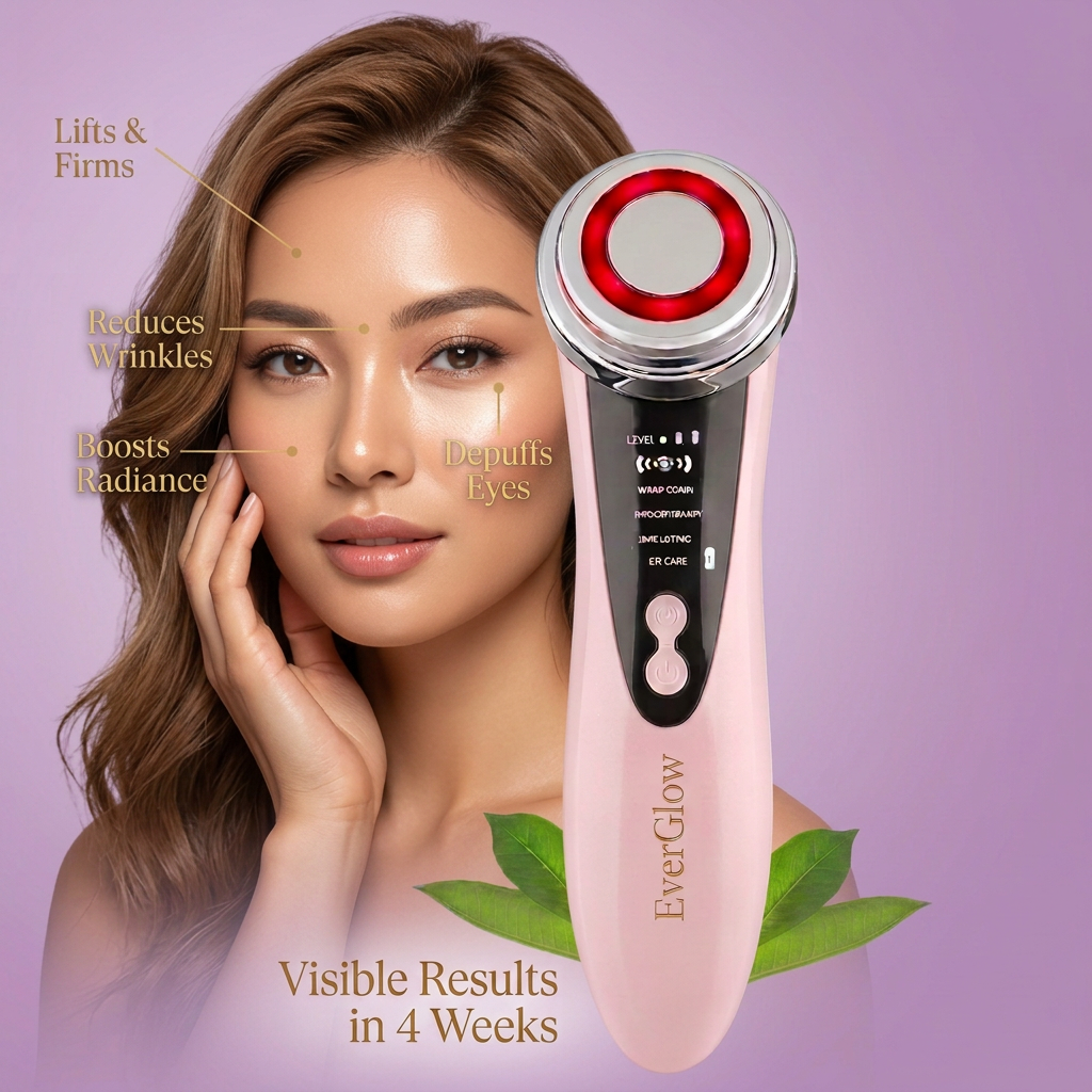 EverGlow 4-in-1 Electric Facial Massager | Color Light Skin Care Device