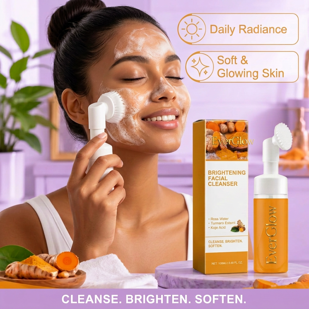 EverGlow Turmeric Cleansing Foam — Deep Pore Cleanse, Brightening & Hydration | 100ml