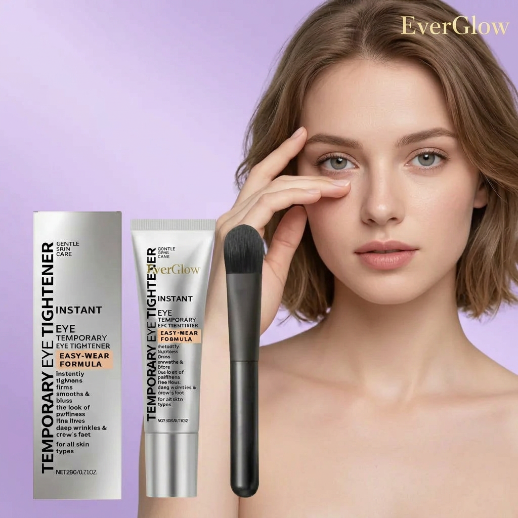 EverGlow Temporary Tightener Eye Cream Reduces Dark Circles Eye Bags Puffiness Fine Lines Anti-Aging Hyaluronic Acid Firming Eye Cream