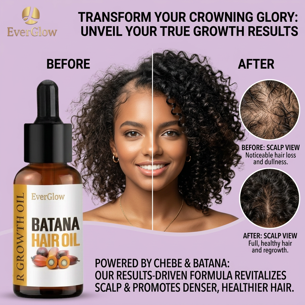 EverGlow Batana Oil — Pure Hair Growth & Nourishment Treatment for Men & Women