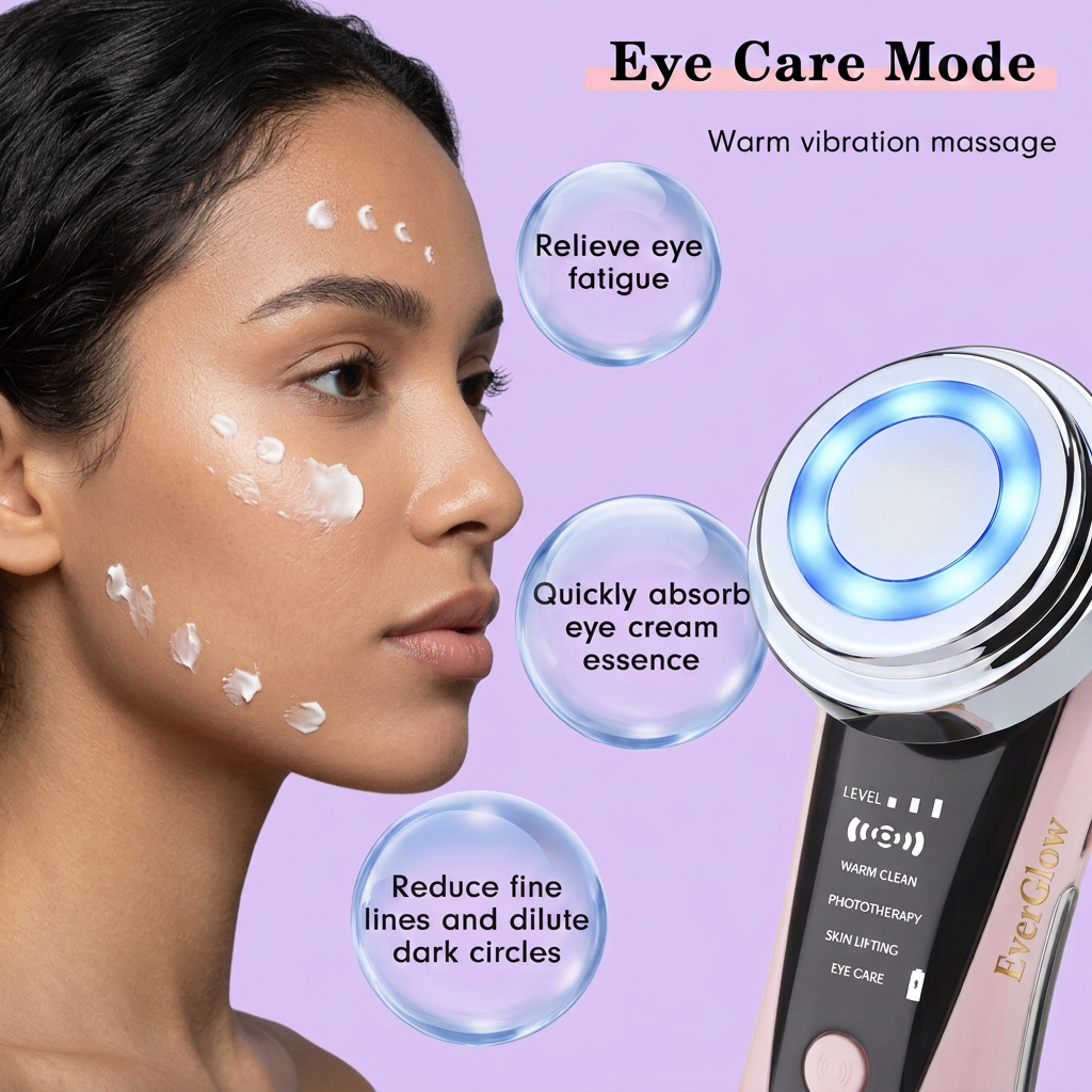 EverGlow 4-in-1 Electric Facial Massager | Color Light Skin Care Device