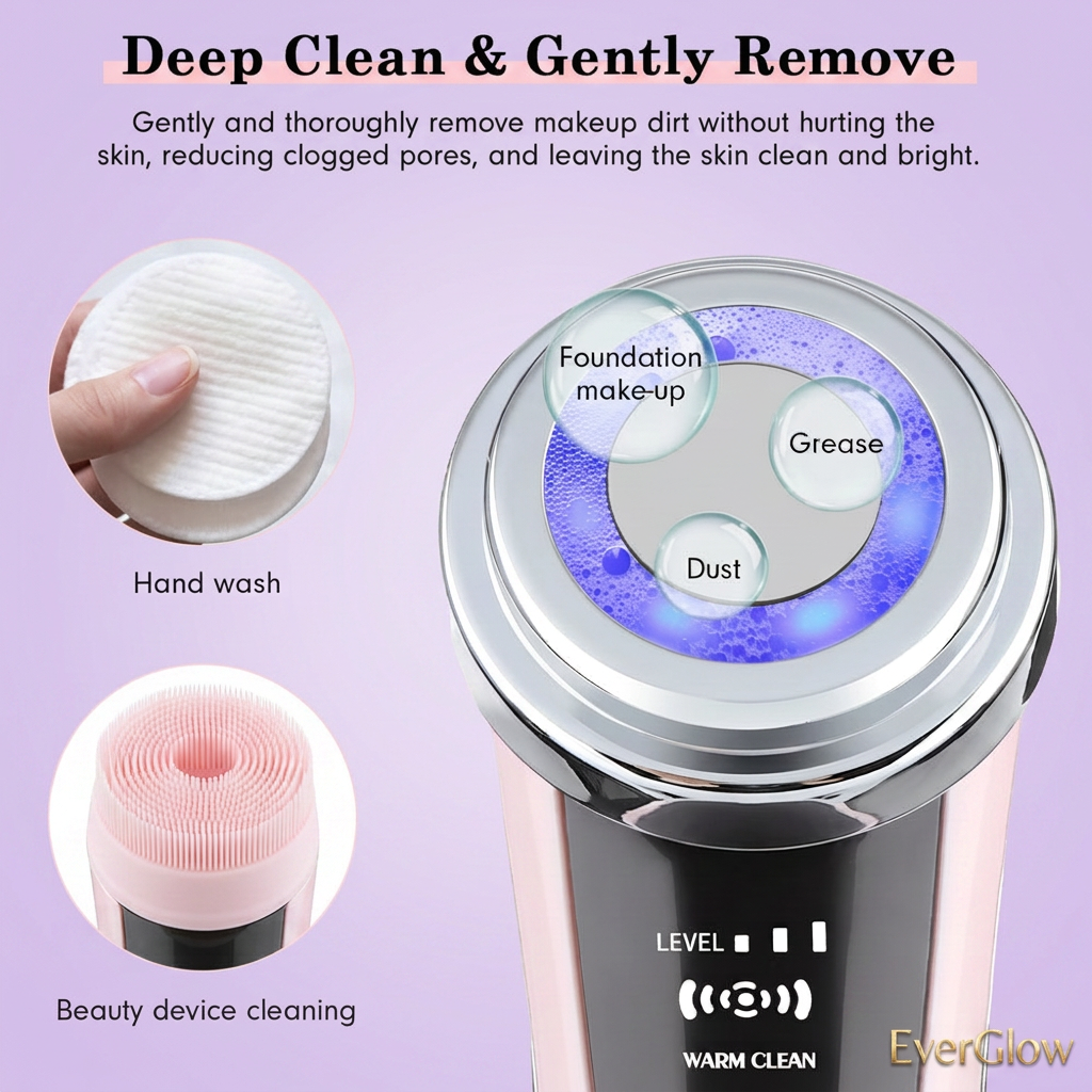 EverGlow 4-in-1 Electric Facial Massager | Color Light Skin Care Device